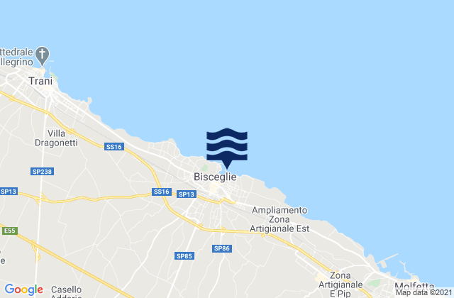 Mapa de mareas Spiaggia di Bisceglie, Italy