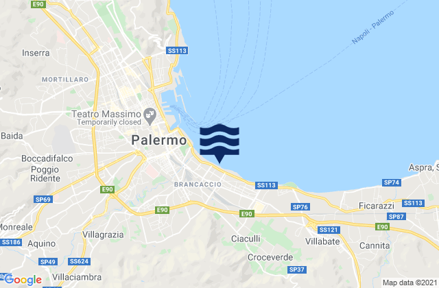 Mapa de mareas Spiaggia di Brancaccio, Italy