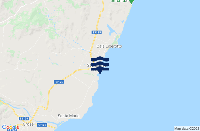 Mapa de mareas Spiaggia di Cala Liberotto, Italy