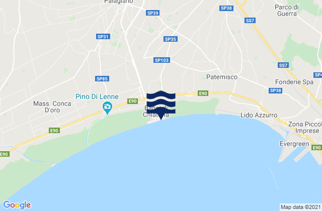 Mapa de mareas Spiaggia di Chiatona, Italy