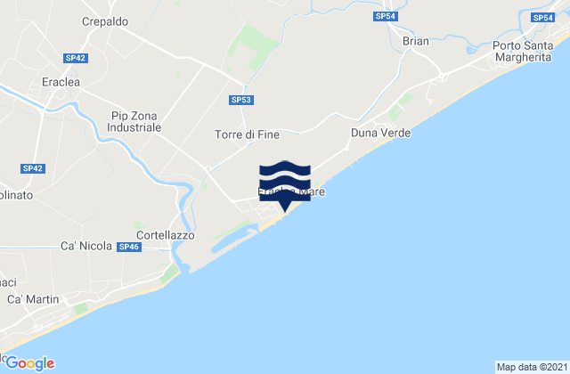 Mapa de mareas Spiaggia di Eraclea Mare, Italy