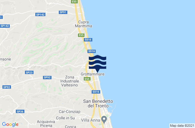 Mapa de mareas Spiaggia di Grottammare, Italy