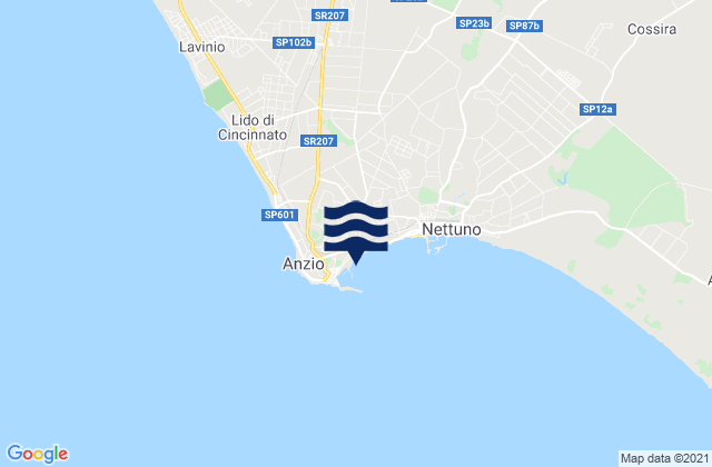Mapa de mareas Spiaggia di Lavinio, Italy