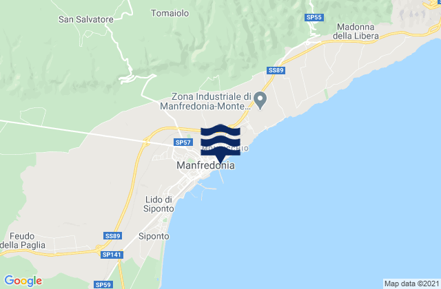Mapa de mareas Spiaggia di Manfredonia, Italy