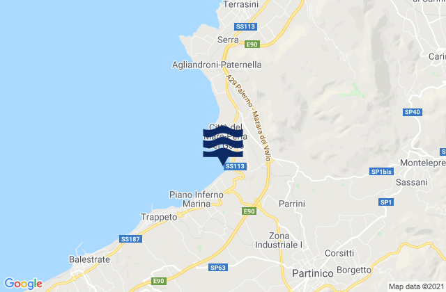 Mapa de mareas Spiaggia di Salvina, Italy