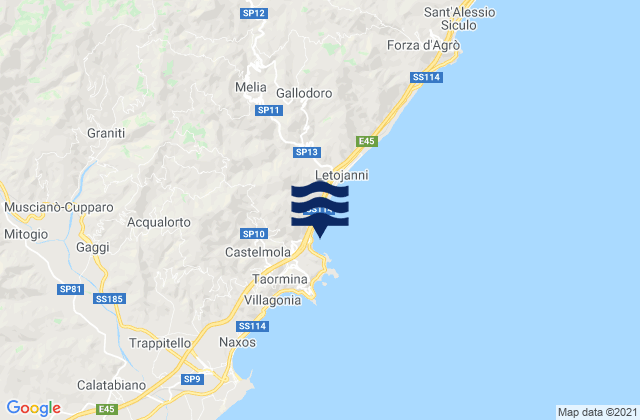 Mapa de mareas Spiaggia di Spisone, Italy
