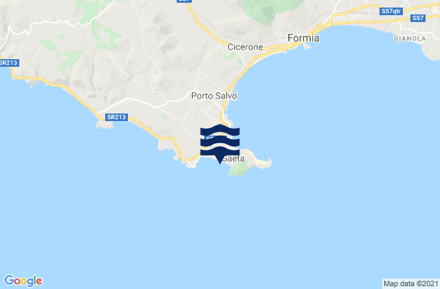 Mapa de mareas Spiaggia di Sèrapo, Italy