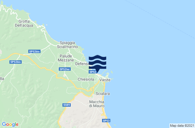 Mapa de mareas Spiaggia di Vieste, Italy