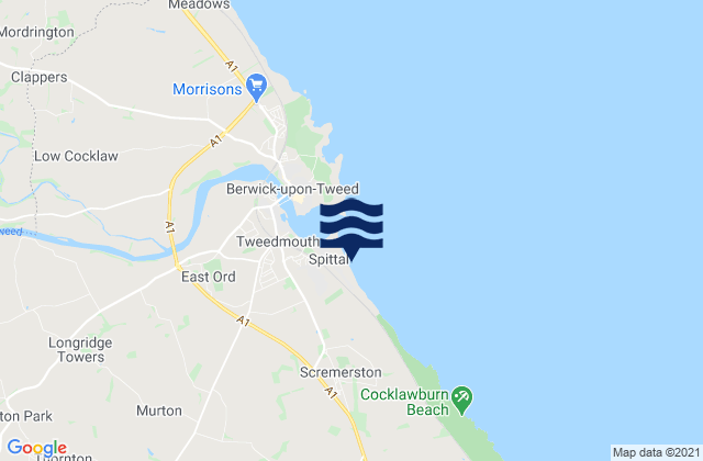 Mapa de mareas Spittal Beach, United Kingdom