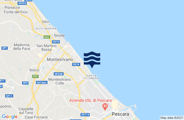 Mapa de mareas Spoltore, Italy