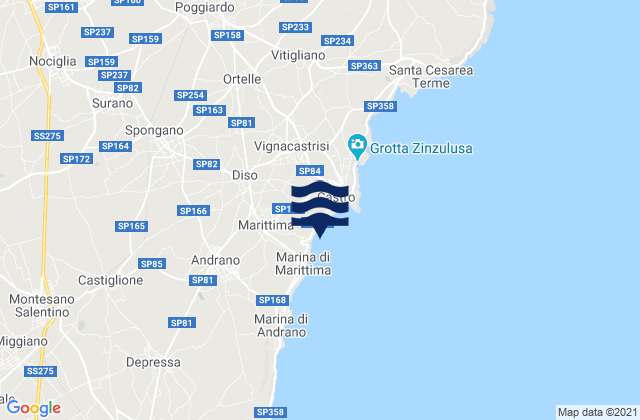 Mapa de mareas Spongano, Italy