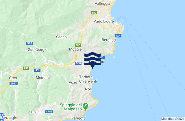 Mapa de mareas Spotorno, Italy