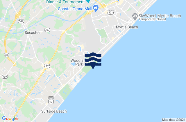 Mapa de mareas Springmaid Beach, United States
