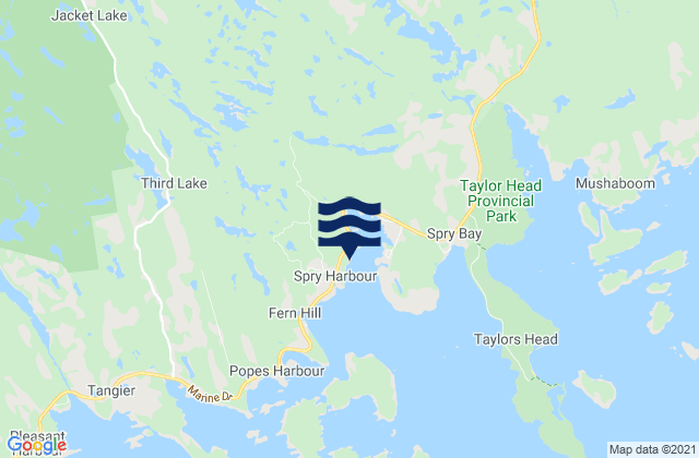 Mapa de mareas Spry Harbour, Canada