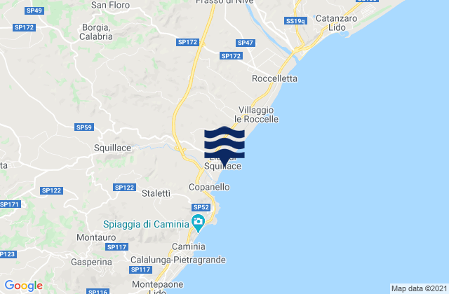 Mapa de mareas Squillace Lido, Italy