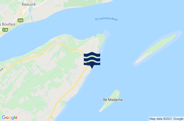 Mapa de mareas St-Francois, Canada