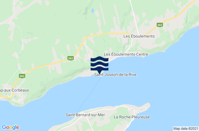 Mapa de mareas St-Joseph-de-la-Rive, Canada