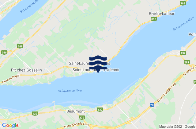 Mapa de mareas St-Laurent-Ile-Dorleans, Canada