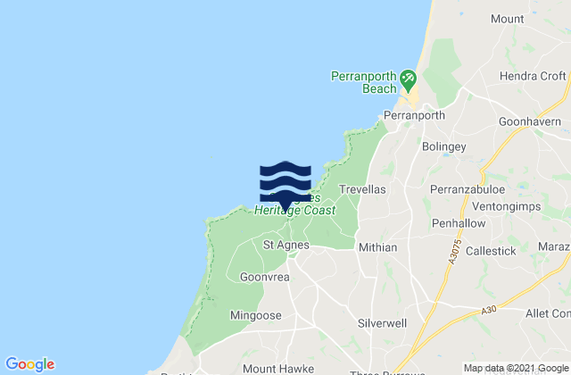 Mapa de mareas St Agnes, United Kingdom