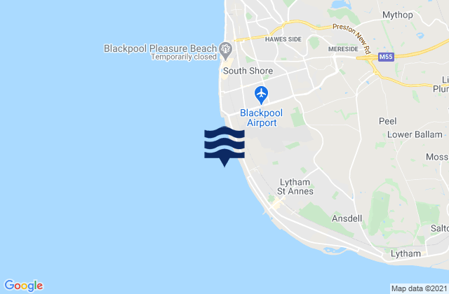 Mapa de mareas St Annes North Beach, United Kingdom