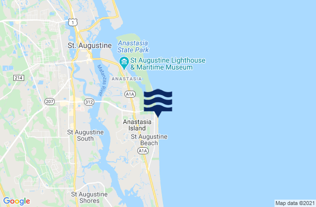 Mapa de mareas St Augustine Beach Pier, United States