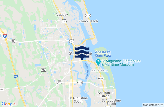 Mapa de mareas St Augustine city dock, United States
