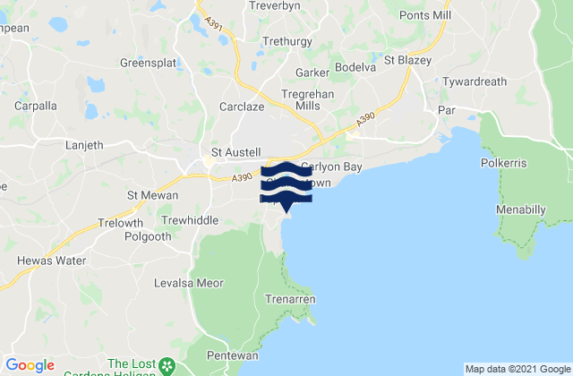 Mapa de mareas St Austell, United Kingdom
