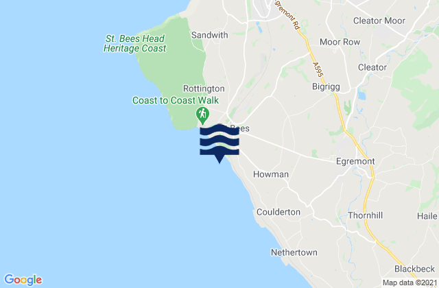 Mapa de mareas St Bees Beach, United Kingdom