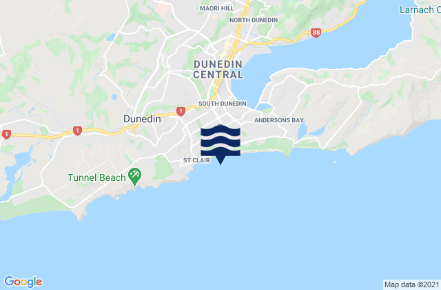 Mapa de mareas St Clair Beach Dunedin, New Zealand