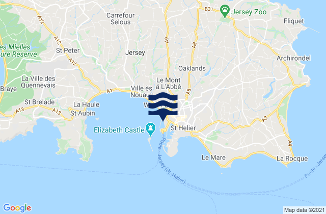 Mapa de mareas St Helier Jersey Island, France