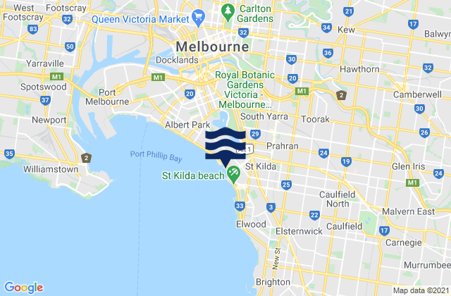 Mapa de mareas St Kilda West, Australia