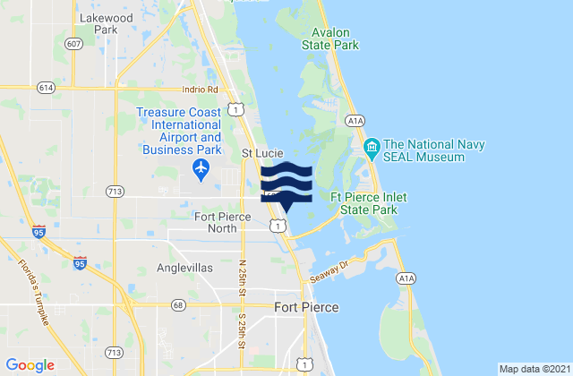 Mapa de mareas St Lucie, United States