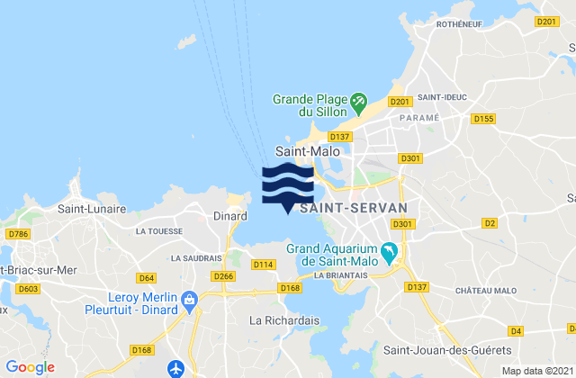 Mapa de mareas St Malo, France