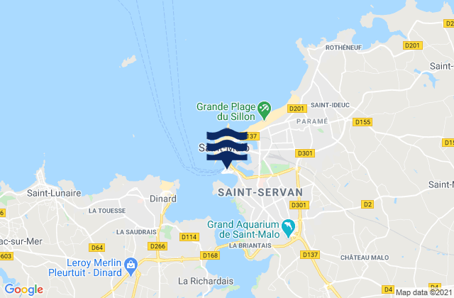 Mapa de mareas St Malo Port, France