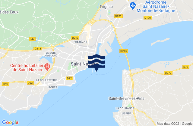 Mapa de mareas St Nazaire Loire River, France