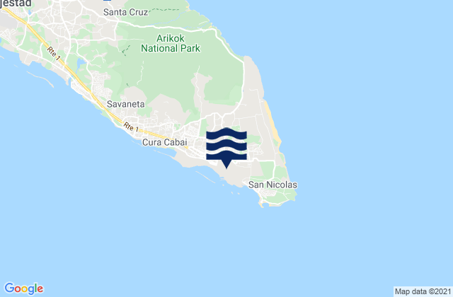 Mapa de mareas St Nicolaas Bay Aruba, Venezuela