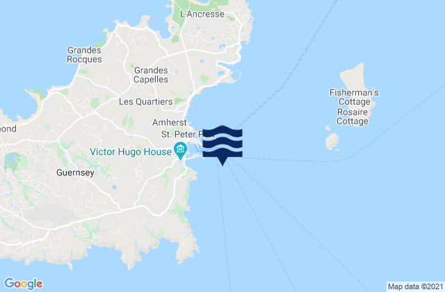 Mapa de mareas St Peter Port Guernsey Island, France
