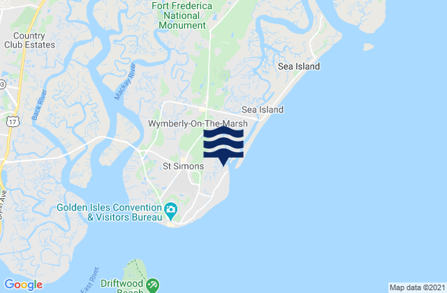 Mapa de mareas St Simons Island, United States