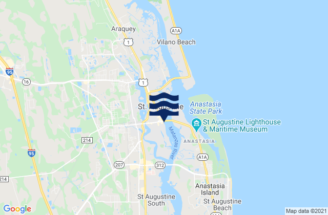 Mapa de mareas St. Augustine (City Dock), United States