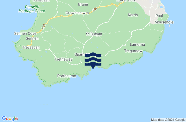Mapa de mareas St. Buryan, United Kingdom
