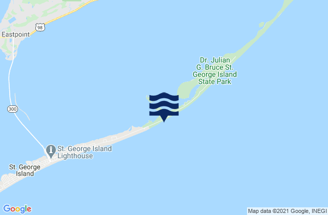 Mapa de mareas St. George Island East End, United States