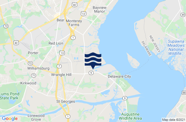 Mapa de mareas St. Georges Delaware, United States
