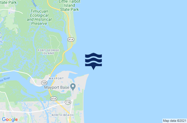 Mapa de mareas St. Johns River Ent. (between jetties), United States