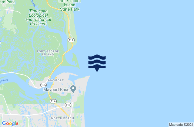 Mapa de mareas St. Johns River Entrance, United States