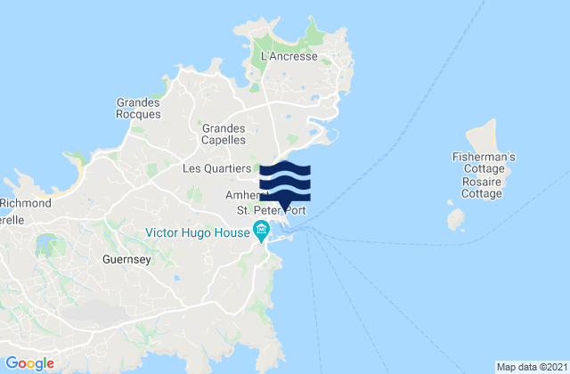 Mapa de mareas St. Peter Port (Guernsey), France