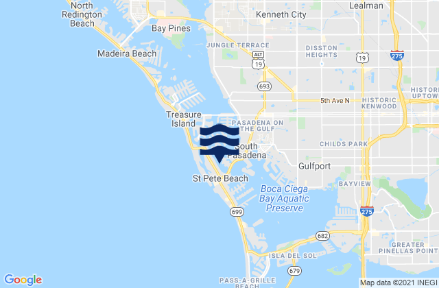 Mapa de mareas St. Petersburg Beach Causeway, United States