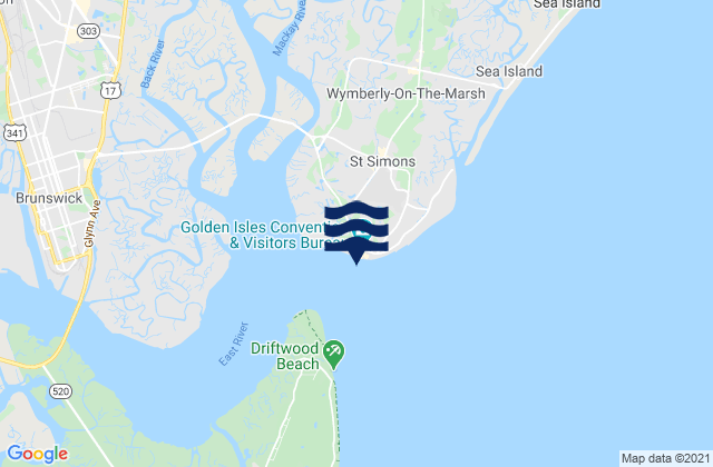 Mapa de mareas St.simons Island, United States