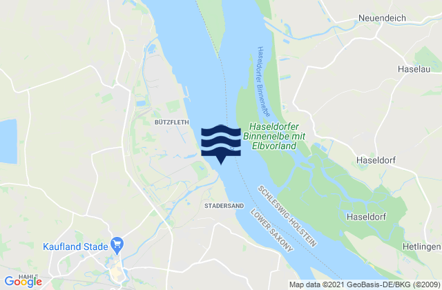 Mapa de mareas Stadersand (Schwinge), Denmark