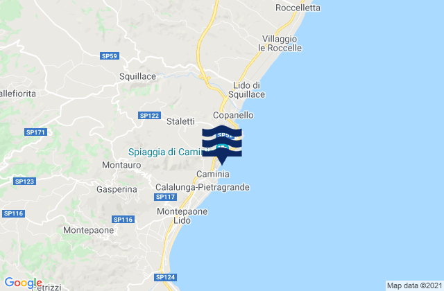 Mapa de mareas Staletti, Italy