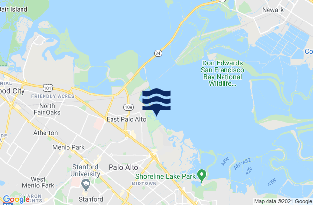 Mapa de mareas Stanford, United States